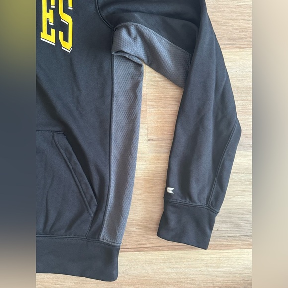 NWOT Iowa Hawkeyes Football Colosseum Black Gray Yellow Hooded Sweater Men S - Picture 3 of 9